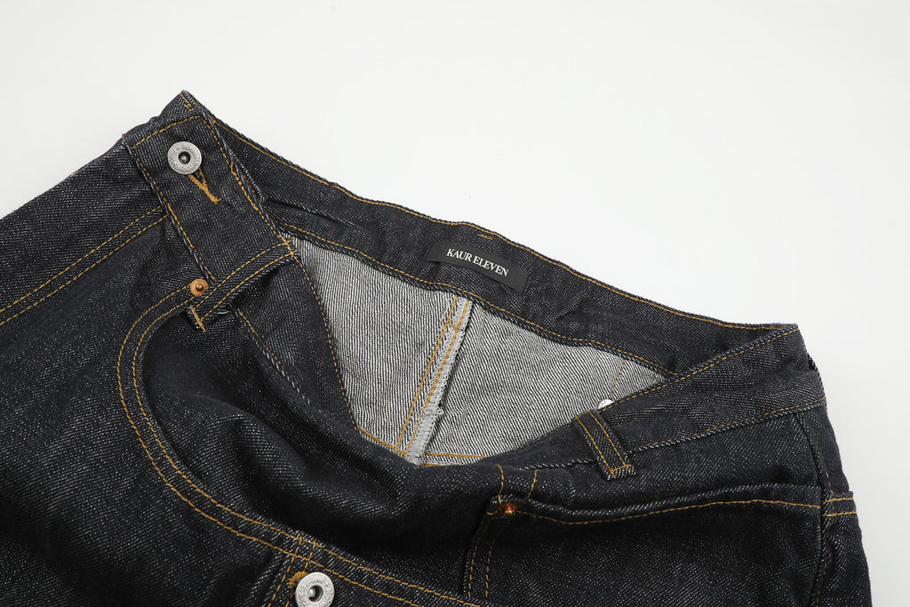 Asymmetric Fly Baggy Denim