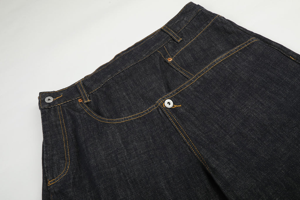 Asymmetric Fly Baggy Denim