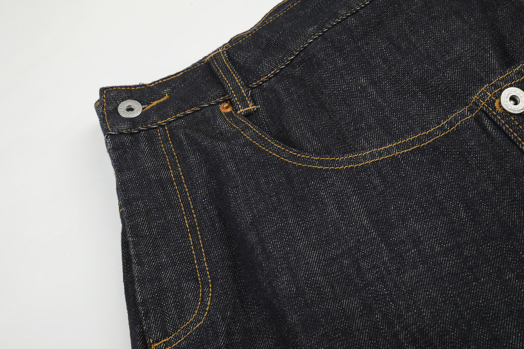 Asymmetric Fly Baggy Denim