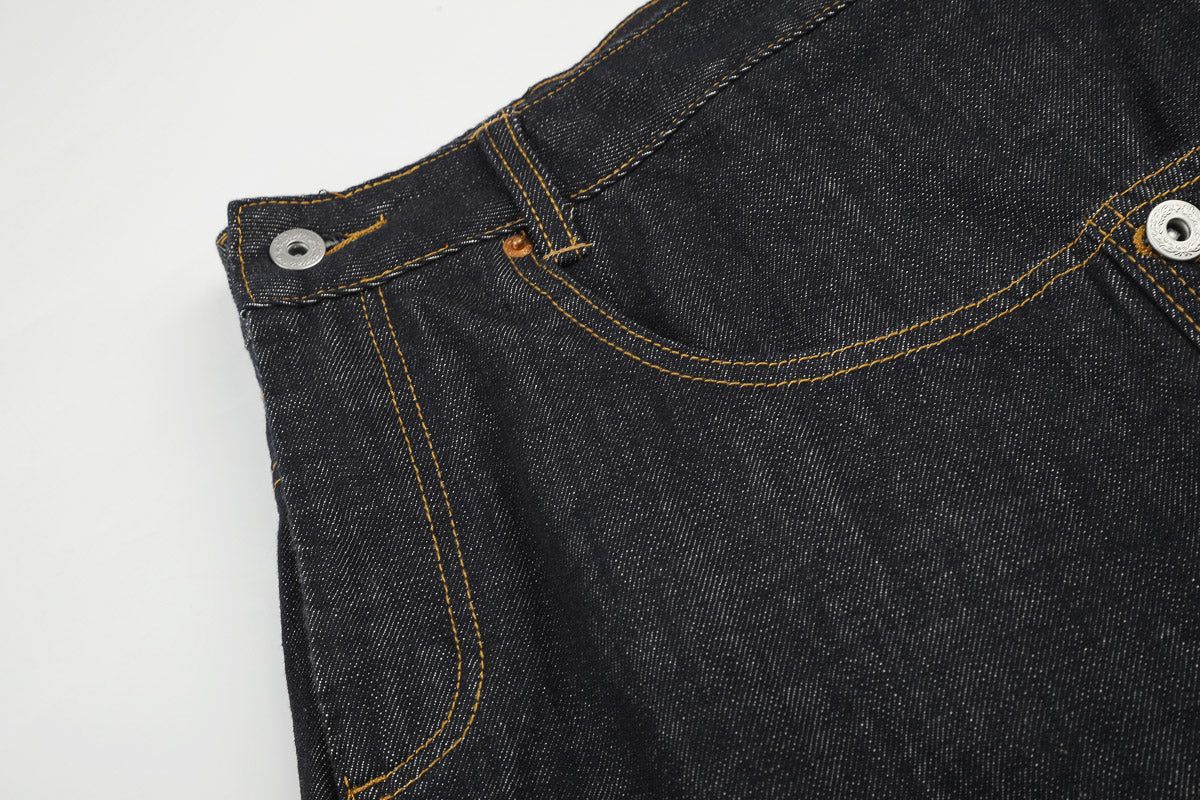 Asymmetric Fly Baggy Denim