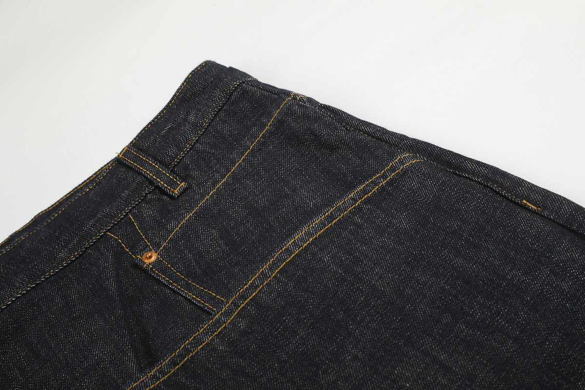 Asymmetric Fly Baggy Denim