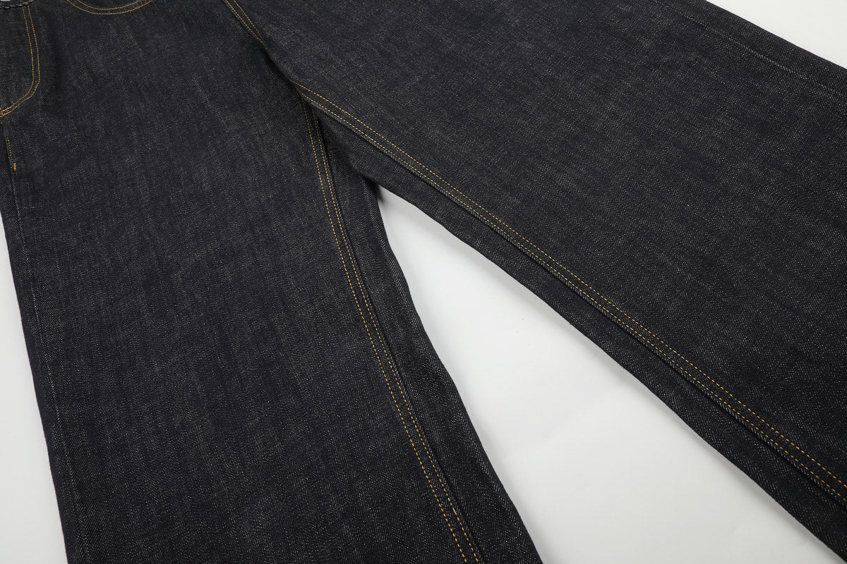 Asymmetric Fly Baggy Denim